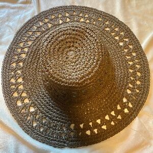 Brown Woven Sun Hat in a Crochet Style